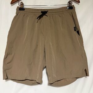 Men's Athletic Drawstring Shorts in Tan - Lightweight Performance